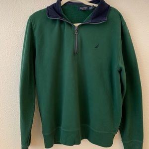 Men’s Nautica Green & Navy Blue 1/4 Zip
